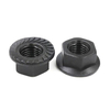 Porcas de flange sextavadas serrilhadas pretas zincadas DIN6923 Porca flangeada