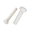 O nylon branco encanta o parafuso completo plástico da cabeça do hexágono da linha dos parafusos