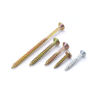 China DIN7505 Pozi Recesso CSK Cabeça escareada Tornillos de aglomerado banhado a zinco amarelo para madeira