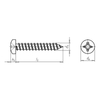 DIN 7981 ISO 7049 Rosca Completa Zincada Aço Carbono Cruz Phillips Driver Pan Head Parafuso auto-roscante