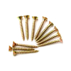 China DIN7505 Pozi Recesso CSK Cabeça escareada Tornillos de aglomerado banhado a zinco amarelo para madeira