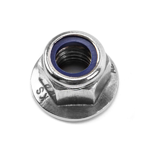 A porca de flange hexagonal de aço inoxidável DIN6926 304 encanta a contraporca de nylon