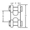 G-70 5/16 'tipo H Forjado Dupla Manilha Links TWIN CLEVIS LINK GRAU 70 Zincado Para Corrente