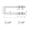 Parafuso em U quadrado galvanizado
