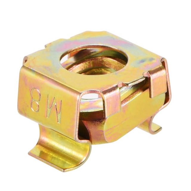 Porcas de gaiola folheadas a zinco amarelo de aço carbono para gabinete de rack de servidor