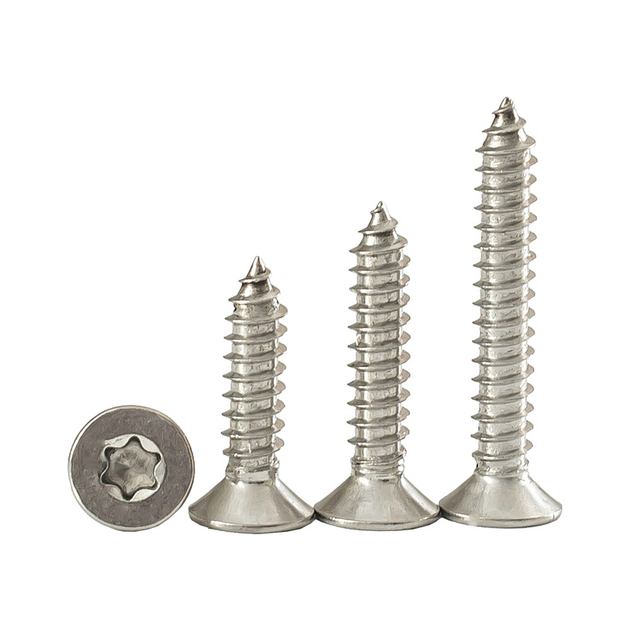 Parafusos de batida do auto Torx principal liso 304 de aço inoxidável rosqueados inteiramente