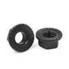Porcas de flange sextavadas serrilhadas pretas zincadas DIN6923 Porca flangeada