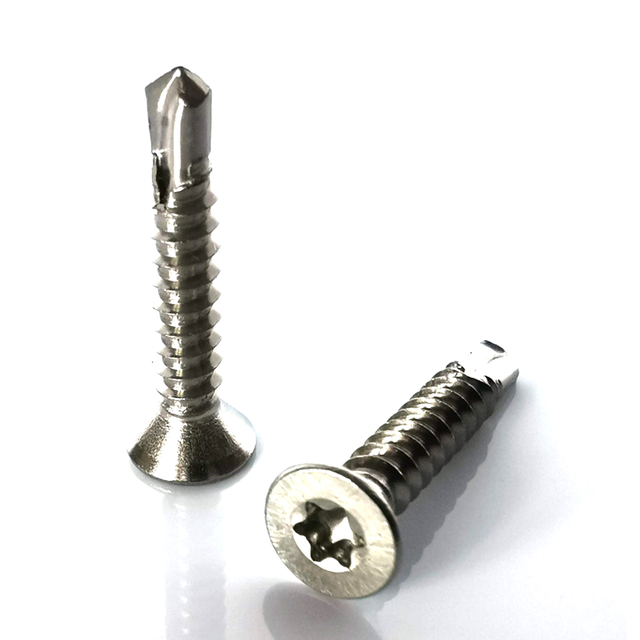 Parafuso de perfuração automática de cabeça escareada plana Torx Star Drive Ss304 de aço inoxidável