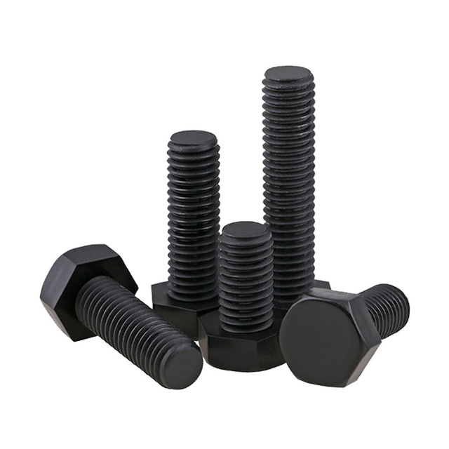 Parafuso sextavado de nylon com rosca métrica parafuso sextavado de plástico preto