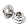 As porcas serrilhadas de aço inoxidável da flange do hexágono encantam as porcas da flange