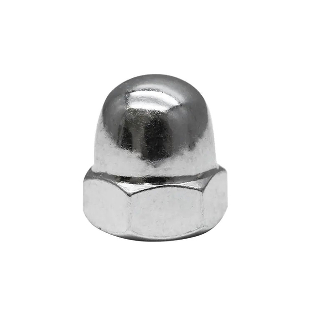 Porca hexagonal de bolota 304, aço inoxidável, tampa semicírculo hexagonal, porcas de cobertura, porcas de cúpula