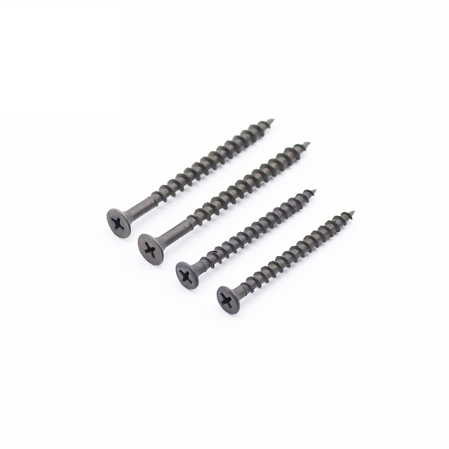 Parafuso de parede seca de aço carbono C1022 Rosca fina Parafuso de drywall de fosfato cinza com cabeça de cornetim